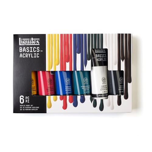 Liquitex Basics Acrylic Paint Set, 6 x 118ml (4-oz) Tube Paint Set - style: 6 x 118ml (4-oz)