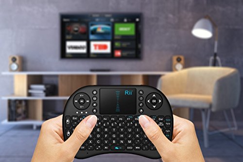 (Upgraded)Rii 2.4GHz Mini Wireless Keyboard with Touchpad,QWERTY,LED Backlit,Portable Keyboard for laptop/PC/Tablets/Windows/Mac/TV/Xbox/PS3/Raspberry Pi .(i8+ Black) - color: Black