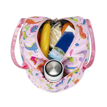 CAMTOP Girls Lunch Box Kids Insulated Lunch Bag Kids Cute Lunchbox for Girls Loncheras Para Niñas - color: Pink Dinosaur