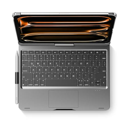 edaiser Swivel Keyboard Case for iPad Pro 11-inch M5 M4 (2025 2024) Gray | 360° Rotatable Protective Cover with Pencil Holder | Multi-Touch Trackpad | RGB Backlit | A3357 A3358 A3359 A2836 A2837 A3006 - color: Space Gray, size: iPad Pro 11" (M4/M5)