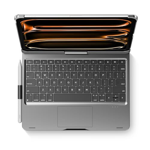 edaiser Swivel Keyboard Case for iPad Pro 11-inch M5 M4 (2025 2024) Gray | 360° Rotatable Protective Cover with Pencil Holder | Multi-Touch Trackpad | RGB Backlit | A3357 A3358 A3359 A2836 A2837 A3006 - color: Space Gray, size: iPad Pro 11" (M4/M5)