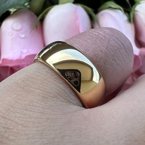TUTISS 3mm 4mm 5mm 6mm 7mm 8mm 10mm Silver/Gold Tungsten Rings for Men Women Couple Fashion Jewelry Engagement Wedding Bands Domed Polished Comfort Fit - color: 8mm Gold Tungsten