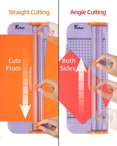 Firbon Purple A4 Paper Cutter, 12 Inch Titanium Straight Paper Trimmer with Side Ruler for Scrapbooking Craft, Paper, Coupon, Label, Cardstock - color: Light Purple