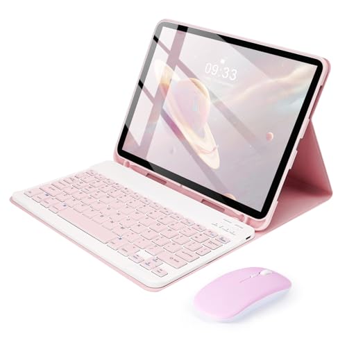 SOPPY Keyboard Case with Mouse for iPad Air 11-inch (M3 2025 / M2 2024) & Air 5th/4th Gen & iPad Pro 11 inch (1st/2nd/3rd/4th Gen), Detachable Bluetooth Keyboard Cover, Rechargeable, Pink - color: Pink, size: for 10.9 & 11 inch iPad Air/Pro
