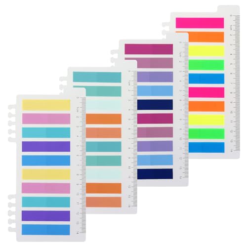 MultiBey 1200 Pcs Book Tabs Transparent for Annotating, Pastel Colors | Writable Transparent Sticky Tabs with Ruler Backing | Repositionable Page Markers for Binders, Reading & Studying - color: Pastel Colours