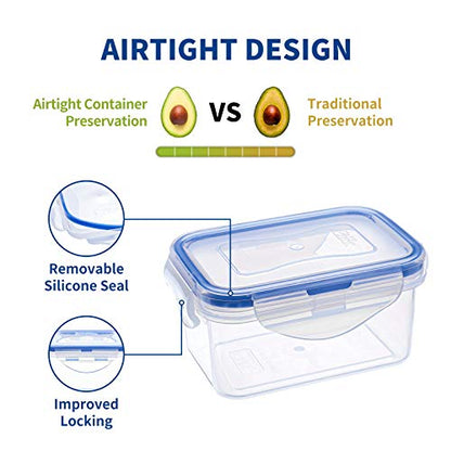KIGI Small Food Storage Containers with Airtight Lids, 4-Sided Locking Lids, Reusable BPA-Free Plastic, Leakproof for Snack, Lunch, Meal Prep, Portion Control & Purees, 6 oz / 0.75 Cup, 8 Piece Set - size: 0.75 cup (8-Piece) A