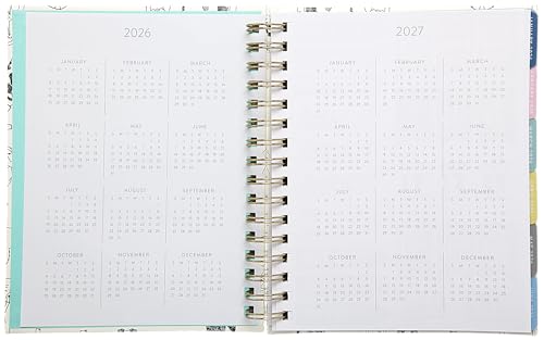 WORLD TRAVELER 2026 Planner Weekly & Monthly Hardcover Spiral Agenda | Hardcover Spiral Lay-Flat Binding, Weekly and Monthly Planning Pages, January to December 2026, 7x8.75 Compact Format - color: White Pet