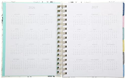 WORLD TRAVELER 2026 Planner Weekly & Monthly Hardcover Spiral Agenda | Hardcover Spiral Lay-Flat Binding, Weekly and Monthly Planning Pages, January to December 2026, 7x8.75 Compact Format - color: White Pet