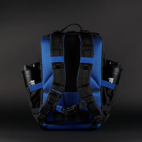 WOLFpak 45L Athletic Gym Backpack - Durable 1000D Waterproof Oxford Material with MOLLE Webbing, Laptop Pocket - color: Blue Wolf