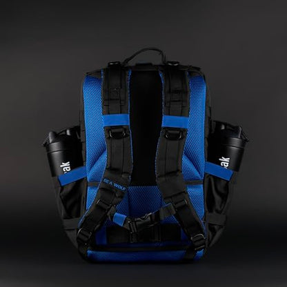 WOLFpak 45L Athletic Gym Backpack - Durable 1000D Waterproof Oxford Material with MOLLE Webbing, Laptop Pocket - color: Blue Wolf