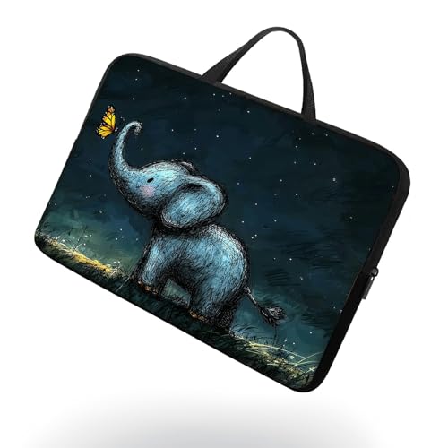 13 13.3 14 inch Laptop Sleeve with Handle, Baby Elephant Water‑Resistant Laptop Carrying Case for MacBook Air 13-inch/MacBook Pro 13/14 inch/Dell/HP/Lenovo - color: Baby Elephant, size: 13-14 inch Devices