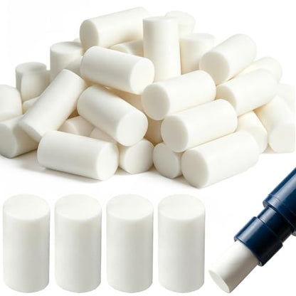 50pcs White Refill Erasers for Mechanical Pencil, Universal Traceless Eraser Replacement, Propelling Pencils Refills Supplies Accessories for Notebooks Sketching Papers