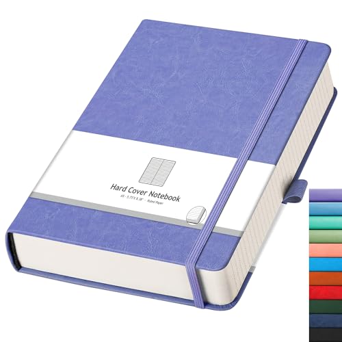 AHGXG Lined Journal Notebook, 320 Numbered Pages Thick Journal for Women, A5 Notebook College Ruled, 100gsm Thick Paper, Faux Leather Hardcover, for Writing Work, 5.75'' X 8.38''-Purple - color: Purple, size: A5