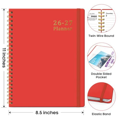 Planner 2026-2027, 8.5" x 11" Weekly and Monthly Academic Year Planner Calendar, July 2026 - June 2027, Hardcover Large School Planning Agenda With Tabs, Perfect for School & Office Supplies, A4, Tomato Red - color: K-Tomato Red, size: A4(8.5"x11")