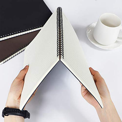 EUSOAR B5 Spiral Journal Notebook, 3 Pack 7.3"x10.2" 120 Pages Hardcover Lined Travel Writing Notebooks Journal, Students College Office Business Subject Diary Ruled Spiral Book Journal - color: Black/Royal Blue/Coffee, size: 3Packs