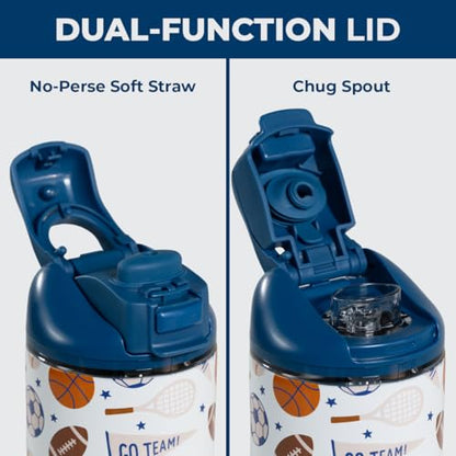 HydroJug Ease2o 14oz Kids Water Bottle with Straw & Chug Lid, All-Stars - color: All-Stars