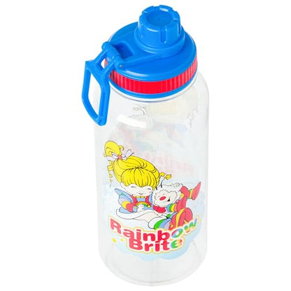 Silver Buffalo Rainbow Brite and Twink, Plastic Water Bottle, 32oz | Twist Spout, Includes Sticker Set, You Stick Yourself, 0.95 Liters - color: Rainbow Brite