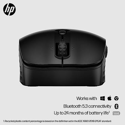 HP 420 Programmable Bluetooth Mouse - Bluetooth with Swift Pair to 3 Multi-Devices, 2-Year Battery, 4K DPI, Quiet clicks, Compatible with Windows/Mac/Chromebook, Laptop, Notebook Black (7M1D3AA) - color: Black, style: BT Program. Mouse