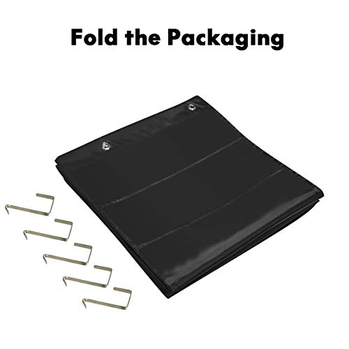 Eamay Hanging File Folder Organizer - 30 Pockets, 5 Over The Door Hanger - Office Document Letter Organizer - color: Black 30 Pockets