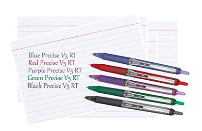 Precise V5 RT Retractable Rolling Ball Pens, Extra Fine Point (.5mm), Blue Ink, 3-pk; Premium Comfort Grip, Bundle with Plastic Reusable Pouch - color: Blue, size: 3 Count (Pack of 1)