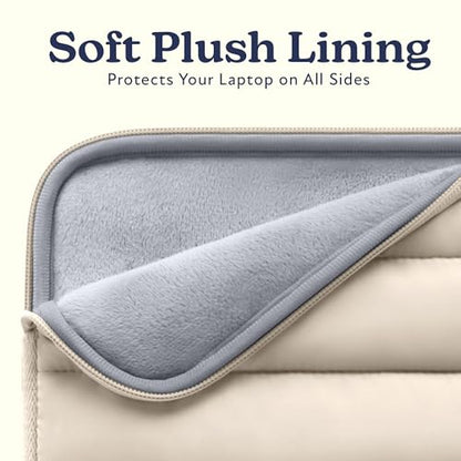 Vandel Puffy Laptop Sleeve Case for 13-14 inch Laptop Sleeve Bag Case 13.3 Inch with Zipper Pocket, Compatible with MacBook Air 13, Pro 14/13 iPad Pro 12.9, HP Dell ASUS, Computer Bag Cover - color: Sand