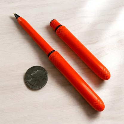 Pokka Pen - the USA Made Pocket Pen – 8 Pack – compact, affordable, lightweight, EDC black ink ballpoint pen – waterproof and floats – carries small, writes big (Blaze Orange) - color: Blaze Orange