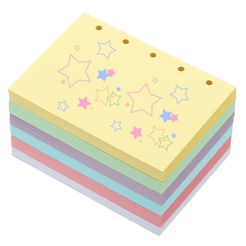 PATIKIL Colored Loose Leaf Paper, 4.1" x 3"(A8) 300 Sheets 5 Holes Punched 150GSM Blank Binder Refill Paper Supplies for Office Note Taking Teacher Planner Journal Notebook, 6 Colors - color: 6 Colors, size: 4.1" x 3"