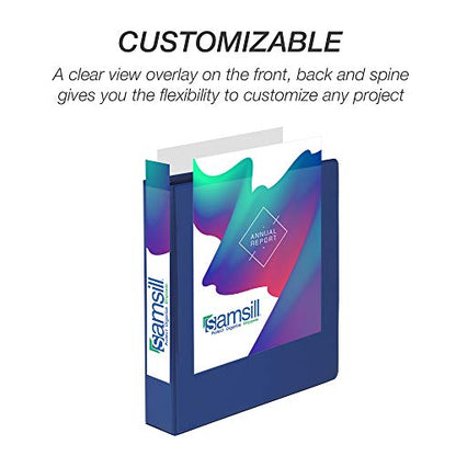 Samsill Durable 1.5 inch 3 Ring Binder, D Ring Binder, 100% Recycled Chipboard, Blue - color: Blue, size: 1 Pack, style: 1.5 Inch