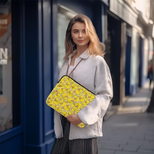 SLENDER Cute Laptop Sleeve - 13 inch DAZZLING YELLOW Duck Design Tablet Bag - Waterproof WOMEN'S/MEN'S Laptop Accessories - color: Cartoon Yellow Duck