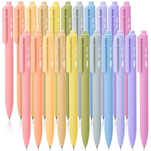 Mr. Pen- Retractable Gel Pens, 22 Pack, Black Ink, Mild Pastel Barrel | Fine Point 0.5 mm, Fast Dry, Smooth Writing, Cute Gel Ink Pens Bulk for Drawing, Writing Planner and School Supplies
