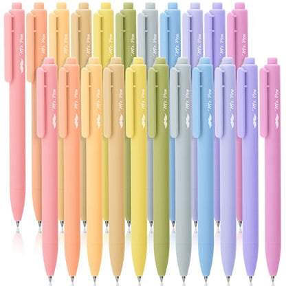 Mr. Pen- Retractable Gel Pens, 22 Pack, Black Ink, Mild Pastel Barrel | Fine Point 0.5 mm, Fast Dry, Smooth Writing, Cute Gel Ink Pens Bulk for Drawing, Writing Planner and School Supplies