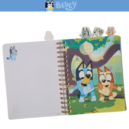 Bluey Tab Journal Notebook, Spiral Bound, 96 Lined Pages, 8 x 7 inches - style: Bluey