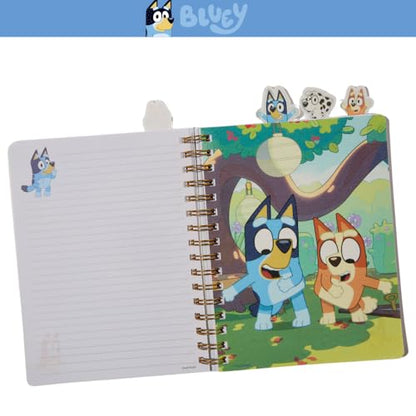 Bluey Tab Journal Notebook, Spiral Bound, 96 Lined Pages, 8 x 7 inches - style: Bluey