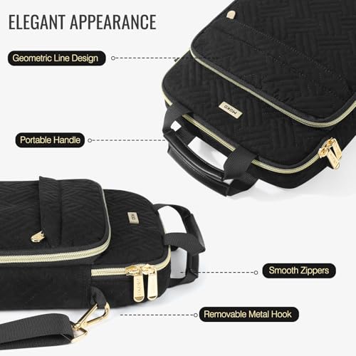 MoKo 15-inch Puffer Laptop Sleeve Bag for MacBook Air 15" / Pro 14" M5/M4/M3/M2 2026-2023, Galaxy Tab S10 FE Ultra 14.8" 2025, Puffy Laptop Carrying Case with Handle & Shoulder Strap, Black - color: Black, size: 15.6 Inch