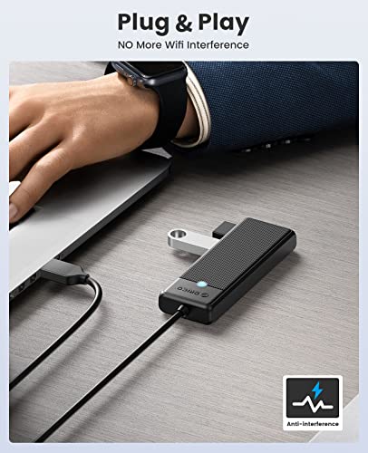 ORICO USB 3.0 Hub, 4-Port USB Hub with 3.3Ft Cable, Ultra Slim USB-Splitter for Laptop MacBook Pro, iMac, Surface Pro, XPS, PS5，PC, Flash Drive, Mobile HDD - size: 3.3Ft
