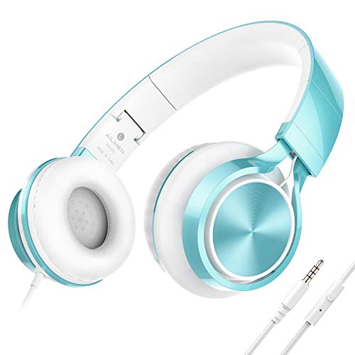 AILIHEN Kids Headphones for School, Wired with Mic for Teens, Lime Green | On-Ear Headsets with Microphone for Chromebook Laptop Computer, Foldable Adjustable Teen Kids, Corded for Classroom Travel - color: Lime Green