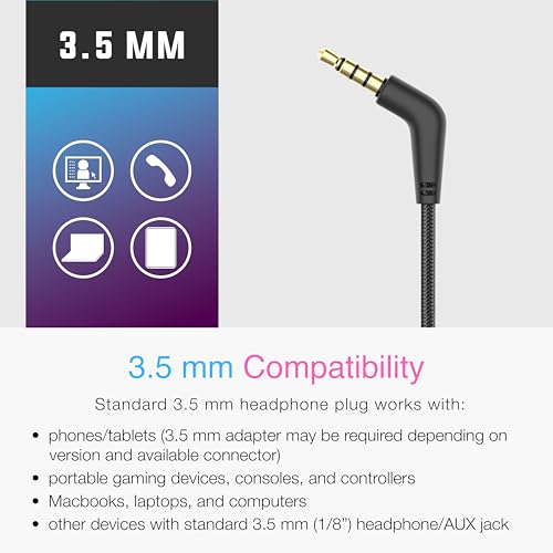 MEE audio KidJamz KJ55 Wired Children’s Headphones with 3.5mm Plug, Colorful Graphics, Volume Limiter & Microphone, Adjustable On-Ear Kids Headset for Online Learning/School/Travel/Tablet (Black) - color: Black, style: Standard