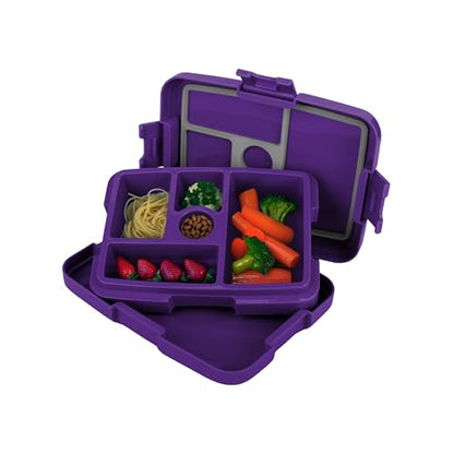 FOCO NFL Unisex-Adult Officially Licensed 2-Tone Big Logo Team Color Football Leak Proof 5 Compartment Bento Lunch Box - Minnesota Vikings - color: Minnesota Vikings