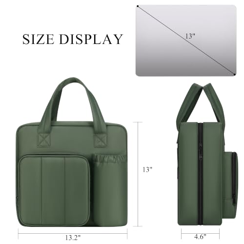 Upgraded Zipper Binder | 3-Inch & 2-Inch O-Rings, 600 Sheet Capacity Trapper Keeper with 13 Inch Laptop Sleeve & Water Bottle Holder, Binder Bag with Multi-Pockets & Shoulder Strap (Retro Green) - color: Retro Green