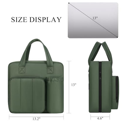 Upgraded Zipper Binder | 3-Inch & 2-Inch O-Rings, 600 Sheet Capacity Trapper Keeper with 13 Inch Laptop Sleeve & Water Bottle Holder, Binder Bag with Multi-Pockets & Shoulder Strap (Retro Green) - color: Retro Green