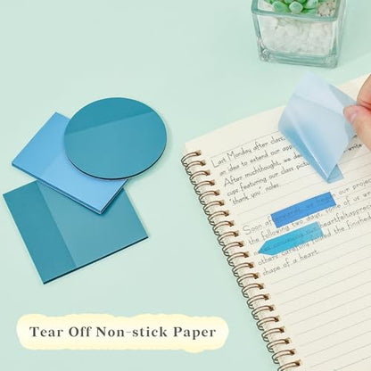 Temiary 1160 Sheets Transparent Sticky Notes Set with Pen for Bible Study | Sticky Note with Index Tabs Set for Annotating Journaling, Bible Study Book Annotation - color: Blue