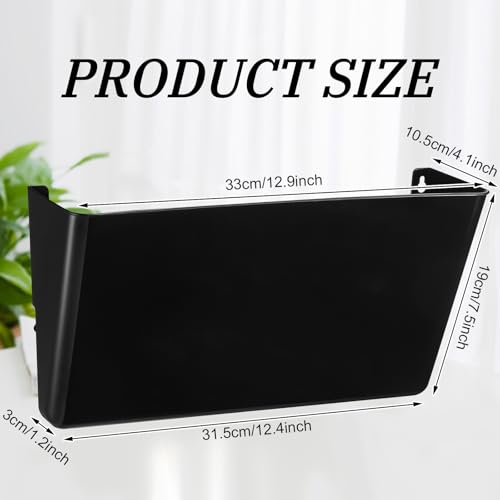 Colarr 8 Pcs Wall File Holder Organizer Plastic Wall Mount Mail Organizer with Screws Single Pocket Hanging Folder Paper Magazine Holder for Walls Office Home Classroom(Black) - color: Black