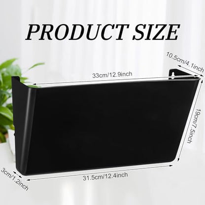 Colarr 8 Pcs Wall File Holder Organizer Plastic Wall Mount Mail Organizer with Screws Single Pocket Hanging Folder Paper Magazine Holder for Walls Office Home Classroom(Black) - color: Black