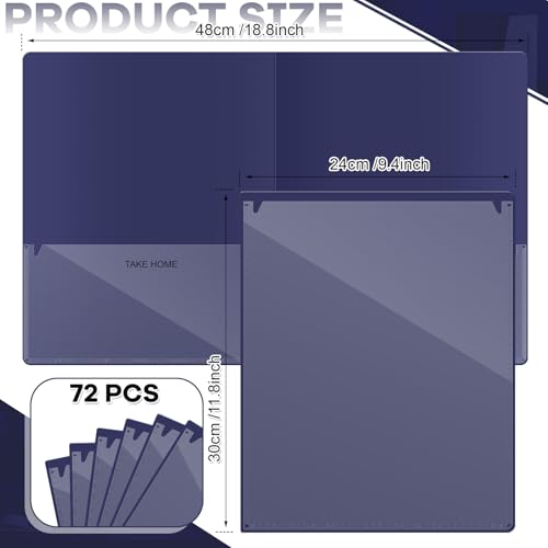 Henoyso 72 Pcs Plastic Take Home Folders with 2 Pockets Parent Teacher Classroom Communication Homework Folder for Students Parent Teacher Connect (Navy Blue) - color: Navy Blue