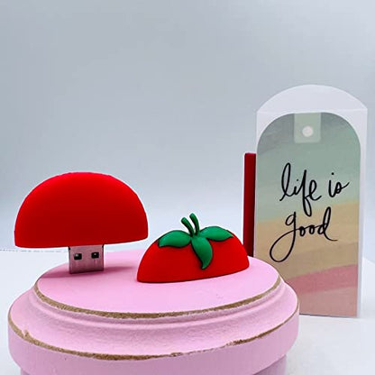 Pendrive 16GB - USB Thumb Drive - 16GB Flash Drive - Tomato Photo Storage Drive (Tomato) - color: Tomato