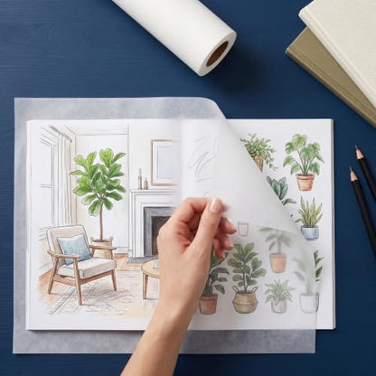 Tracing Paper Roll 36in x 75yd, White Trace Paper Pattern Paper Translucent Tracing Paper for Sewing, Drawing, Sketching, Gift Wrapping - size: 36in x 75yd