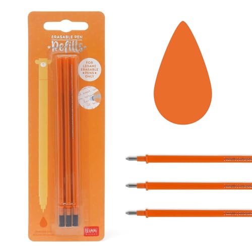 Lot de 3 Recharges pour Stylo Gel Effaçable - Orange, 0,7mm