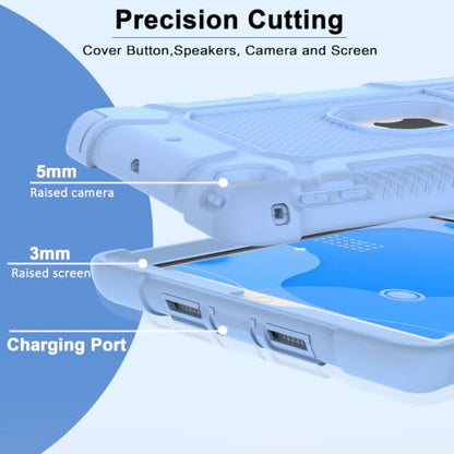 iPad 6th Generation Cases, iPad 5th Generation Case, iPad Air 2 Case, Shockproof Rugged Drop Protection Cover Built with Kickstand for iPad 9.7'' A1893/A1954/A1822/A1823 (LightBlue) - color: LightBlue