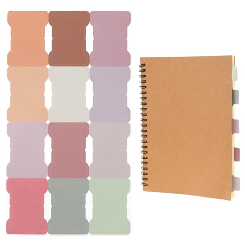 JJUNW 240Pcs Sticky Index Tabs, Sticker Tabs, Color Index Classification Label with 12 Colors, Thickened Handwritten Page Markers Writable Sticky Notes for Diary Notebook Bookmark. (Bohemian)