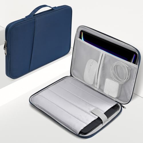 9-11 inch Tablet Sleeve Case Bag for 11-inch iPad Pro M5 M4 Magic Keyboard & iPad Air M2 M3 M4(2026), 11-in iPad A16, Fire Max 11 & Fire HD 10, Galaxy Tab A9+ Plus - color: Navy Blue, size: 9-11 inch